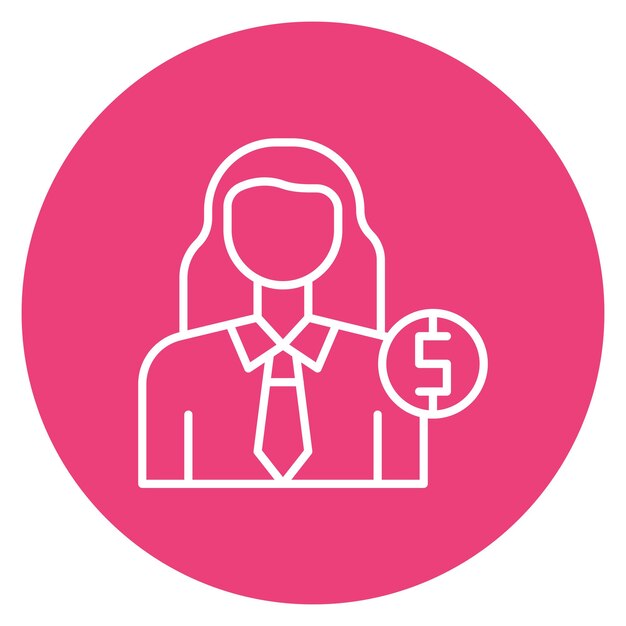 Imagen vectorial del icono del vendedor Puede utilizarse para mujeres