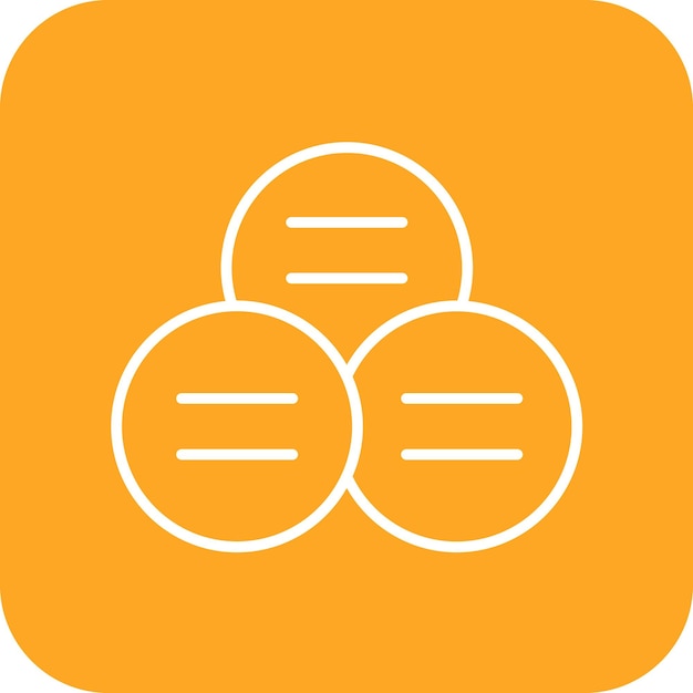 Imagen vectorial de icono de Venn lineal Se puede utilizar para infografías