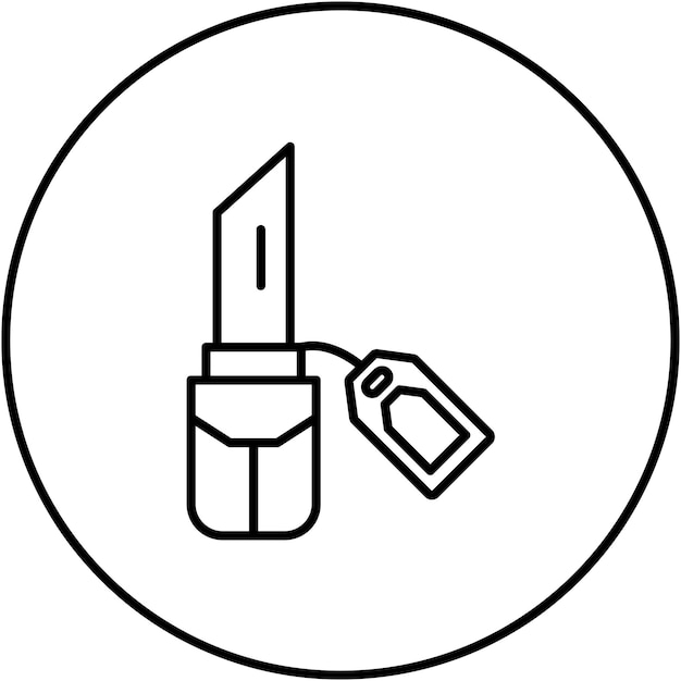 Imagen vectorial del icono de la venta de lápiz labial Se puede usar para las compras del viernes