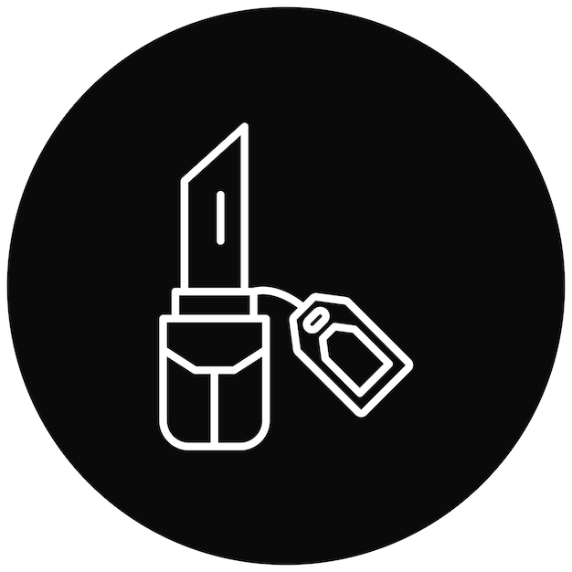 Imagen vectorial del icono de la venta de lápiz labial Se puede usar para las compras del viernes