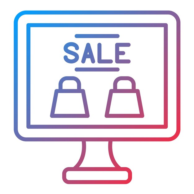 Imagen vectorial de icono de venta en línea Se puede usar para Shopping Friday