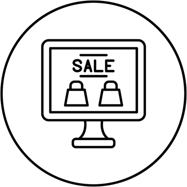 Imagen vectorial de icono de venta en línea Se puede usar para Shopping Friday