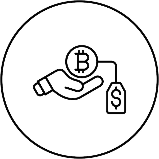 Imagen vectorial del icono de venta Se puede utilizar para la criptomoneda