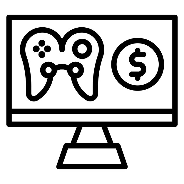 Imagen vectorial del icono de ventas del juego Se puede usar para transmisión en vivo