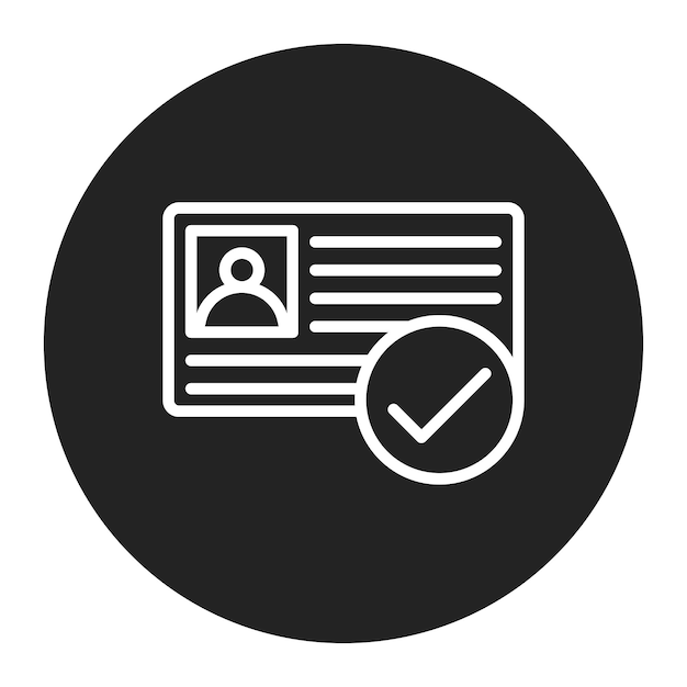 Imagen vectorial del icono de verificación de identidad Puede utilizarse para el pago seguro
