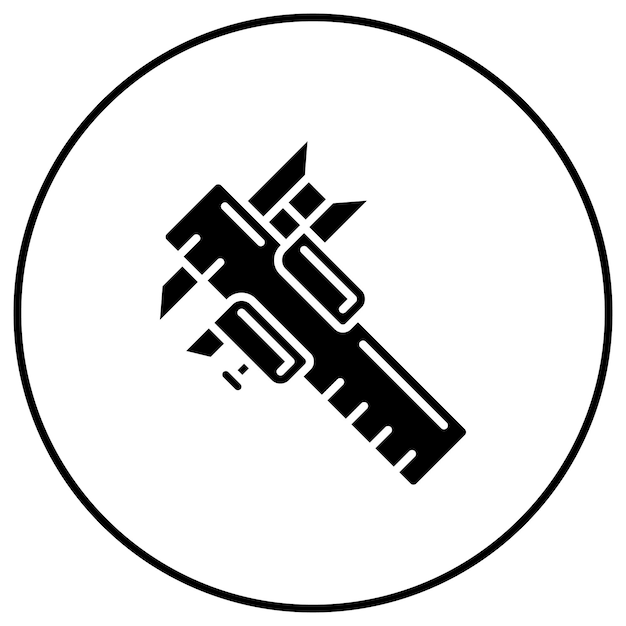 Imagen vectorial de icono de Vernier Caliper Se puede utilizar para la ingeniería