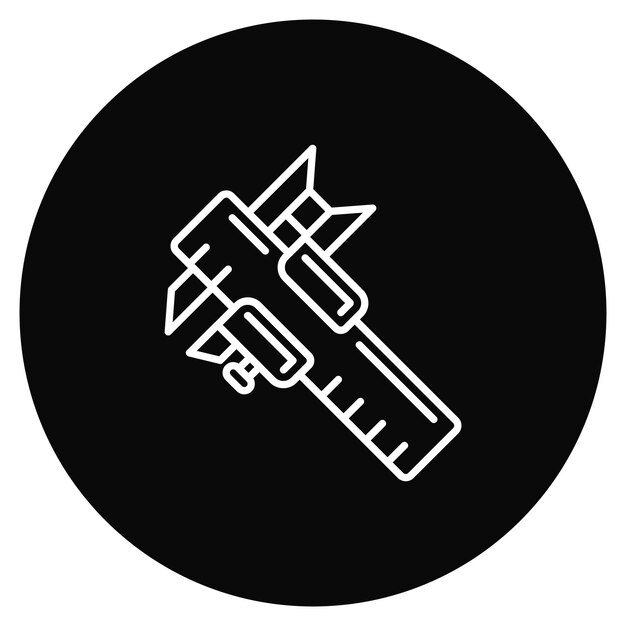 Imagen vectorial de icono de Vernier Caliper Se puede utilizar para la ingeniería