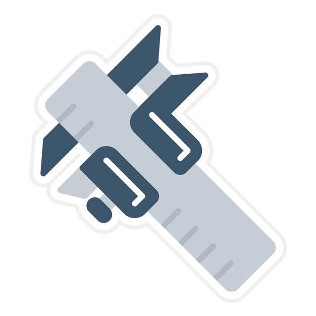 Imagen vectorial de icono de Vernier Caliper Se puede utilizar para la ingeniería