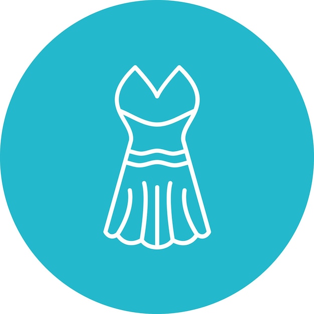 Imagen vectorial del icono del vestido de cóctel Se puede utilizar para la ropa