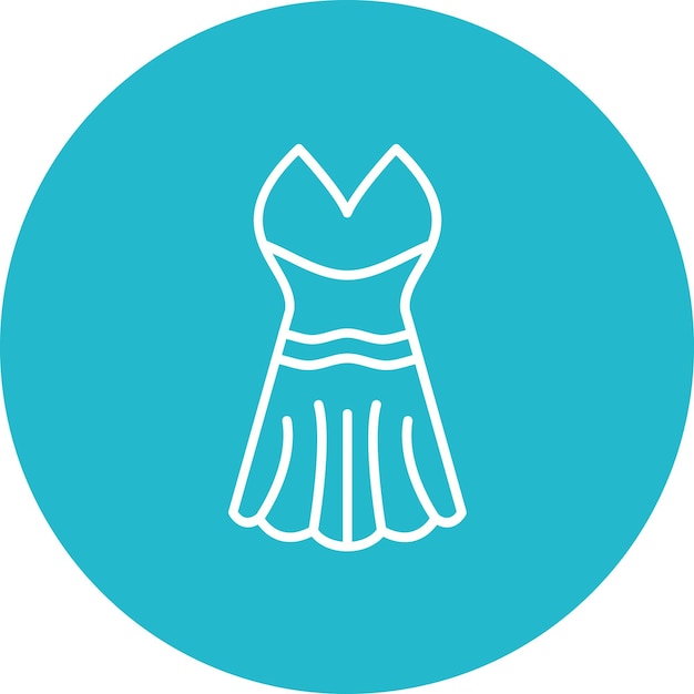 Imagen vectorial del icono del vestido de cóctel Se puede utilizar para la ropa