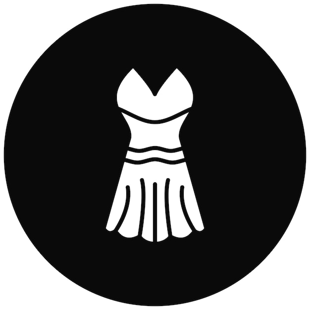 Imagen vectorial del icono del vestido de cóctel Se puede utilizar para la ropa