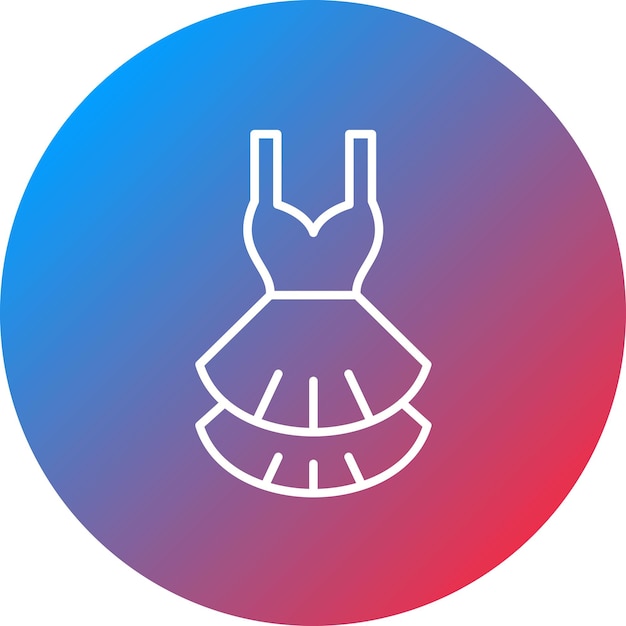 Imagen vectorial del icono del vestido de la fiesta Se puede usar para la ropa