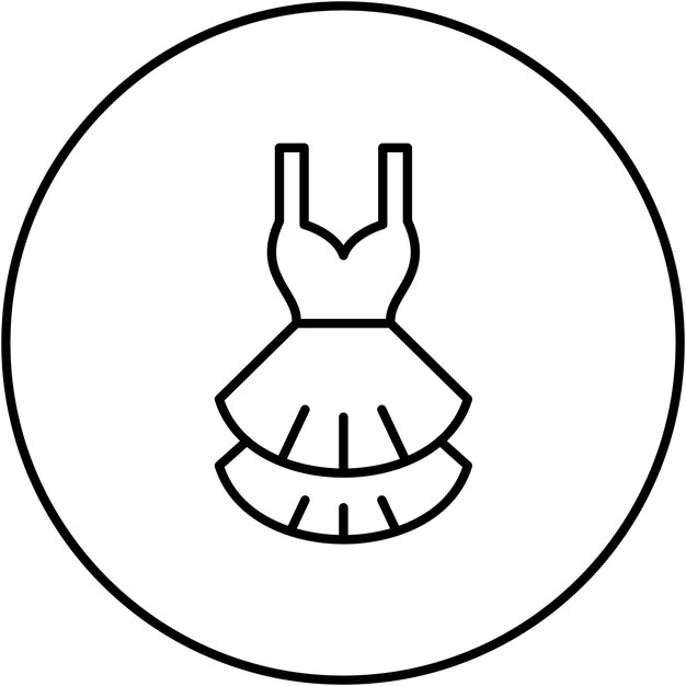 Imagen vectorial del icono del vestido de la fiesta Se puede usar para la ropa