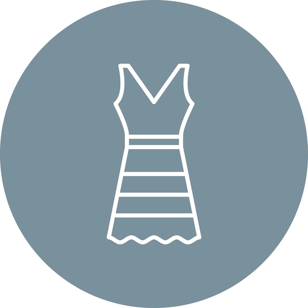Imagen vectorial del icono del vestido de verano Se puede usar para el verano