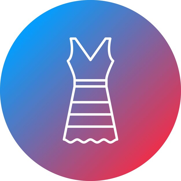 Imagen vectorial del icono del vestido de verano Se puede usar para el verano