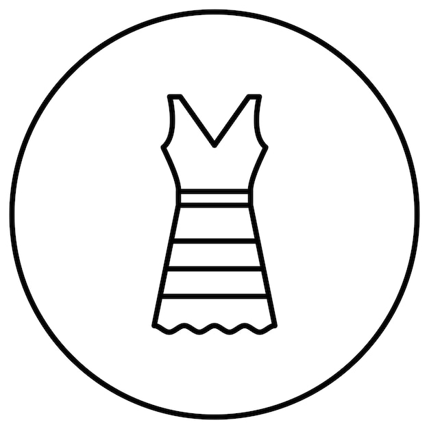 Imagen vectorial del icono del vestido de verano Se puede usar para el verano