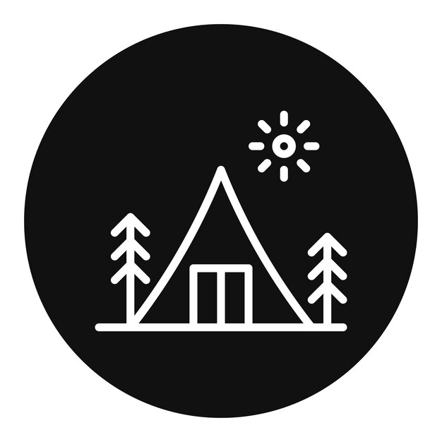 Imagen vectorial del icono del viaje de acampada Se puede usar para la adopción de niños