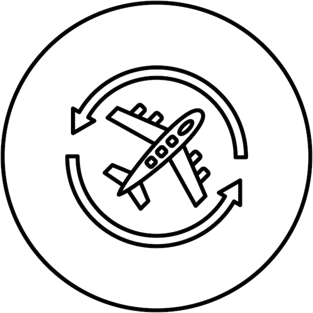 Imagen vectorial del icono de viaje de ida y vuelta Puede utilizarse para la Agencia de Viajes