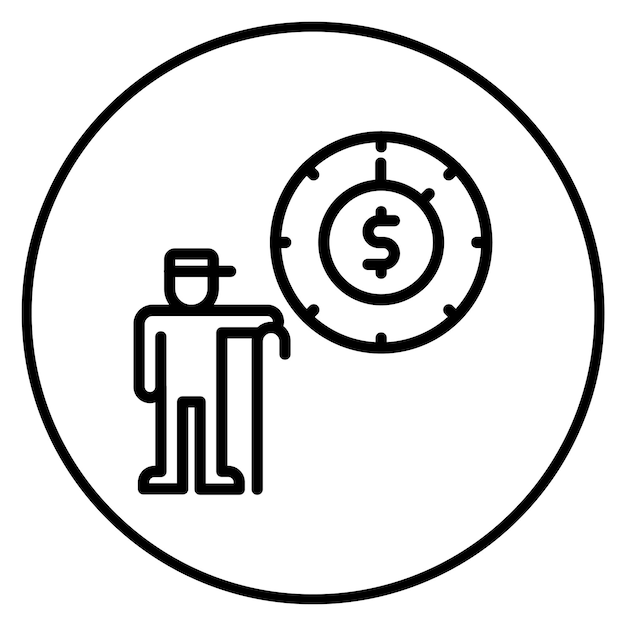 Imagen vectorial del ícono del viaje de jubilación Se puede utilizar para la jubilación