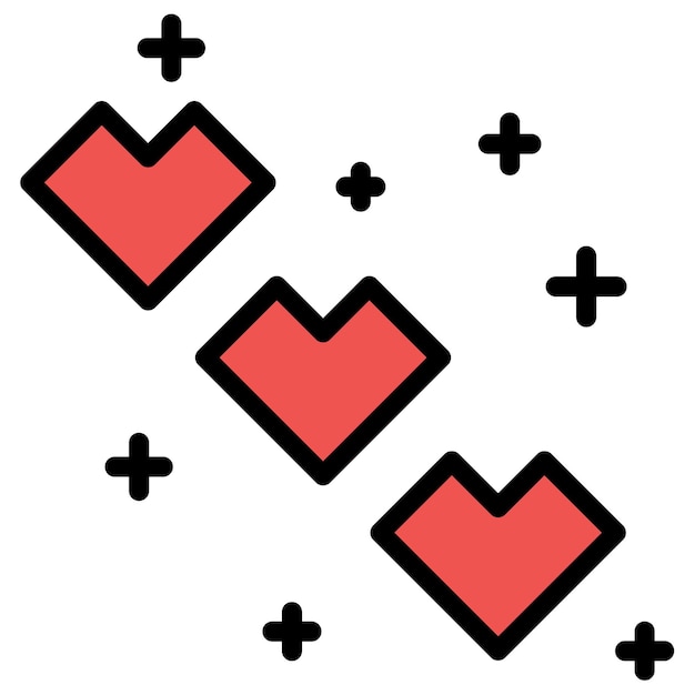 Imagen vectorial del icono de la vida de los corazones Se puede usar para el diseño de juegos