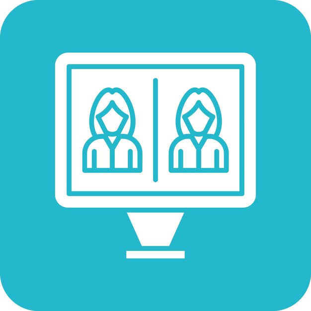 Imagen vectorial de icono de video de la conferencia Se puede utilizar para la gestión de proyectos