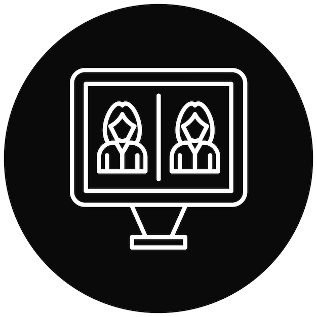 Imagen vectorial de icono de video de la conferencia Se puede utilizar para la gestión de proyectos