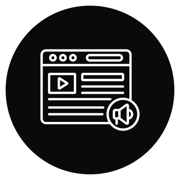Imagen vectorial de icono de video marketing Se puede utilizar para el servicio de marketing en Internet