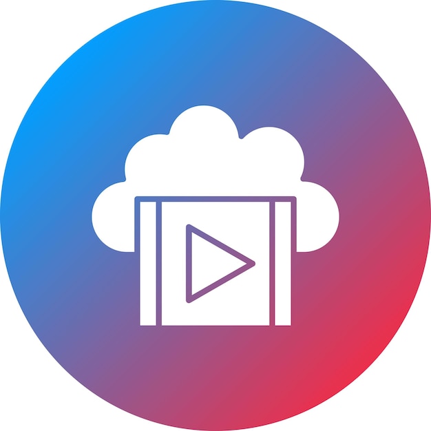 Imagen vectorial de icono de video en la nube Se puede utilizar para la computación en la nube