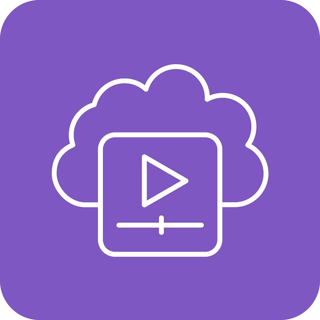 Imagen vectorial de icono de vídeo en la nube Se puede utilizar para la creación de redes y el intercambio de datos