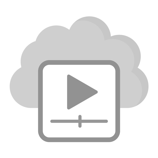 Imagen vectorial de icono de vídeo en la nube Se puede utilizar para la creación de redes y el intercambio de datos