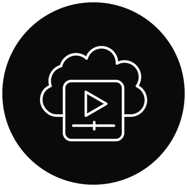 Imagen vectorial de icono de vídeo en la nube Se puede utilizar para la creación de redes y el intercambio de datos