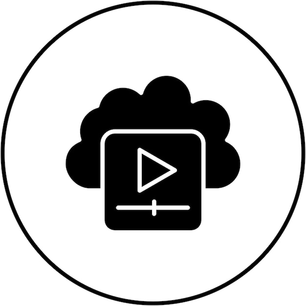 Imagen vectorial de icono de vídeo en la nube Se puede utilizar para la creación de redes y el intercambio de datos