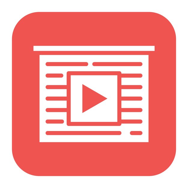 Imagen vectorial del icono de vídeo del proyecto Se puede utilizar para Crowdfunding