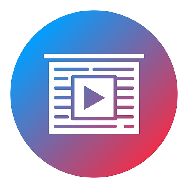 Imagen vectorial del icono de vídeo del proyecto Se puede utilizar para Crowdfunding