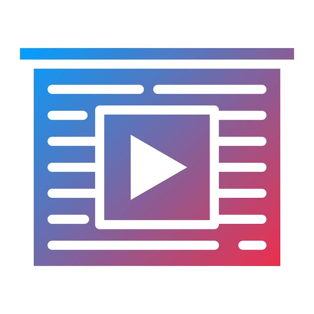 Imagen vectorial del icono de vídeo del proyecto Se puede utilizar para Crowdfunding