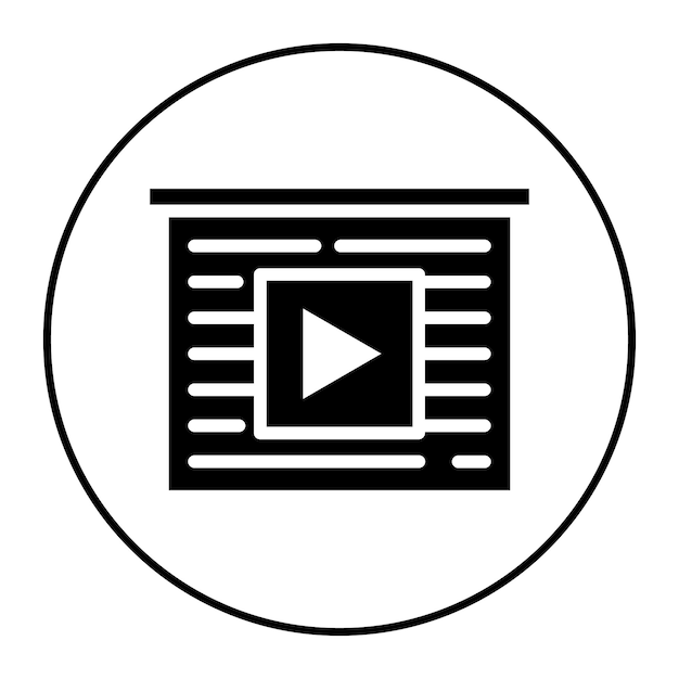 Imagen vectorial del icono de vídeo del proyecto Se puede utilizar para Crowdfunding