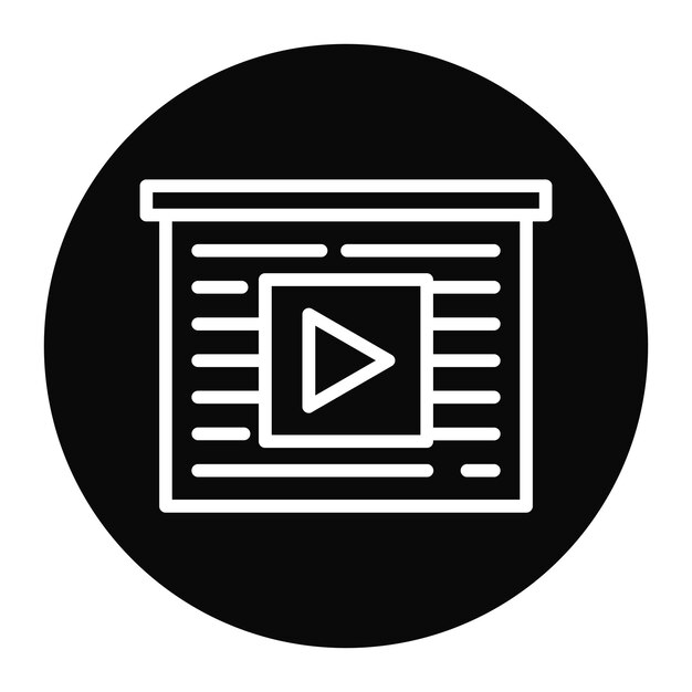 Imagen vectorial del icono de vídeo del proyecto Se puede utilizar para Crowdfunding