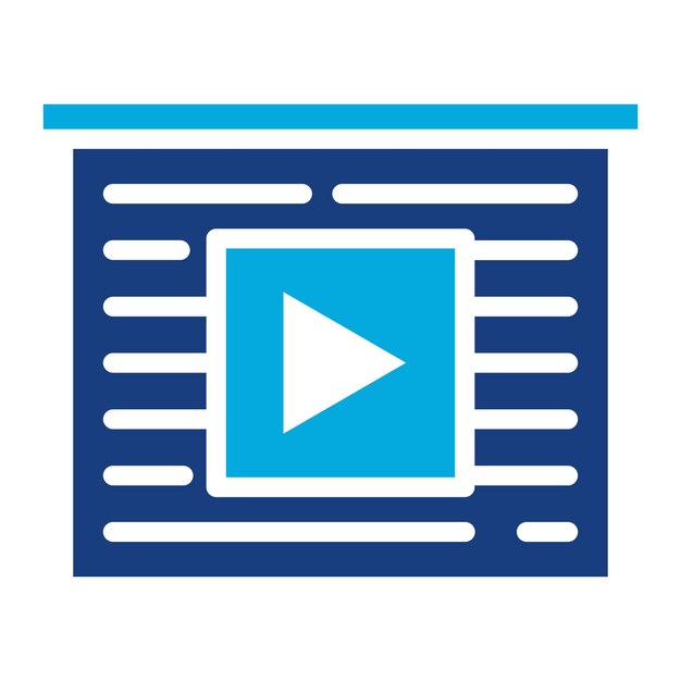 Imagen vectorial del icono de vídeo del proyecto Se puede utilizar para Crowdfunding
