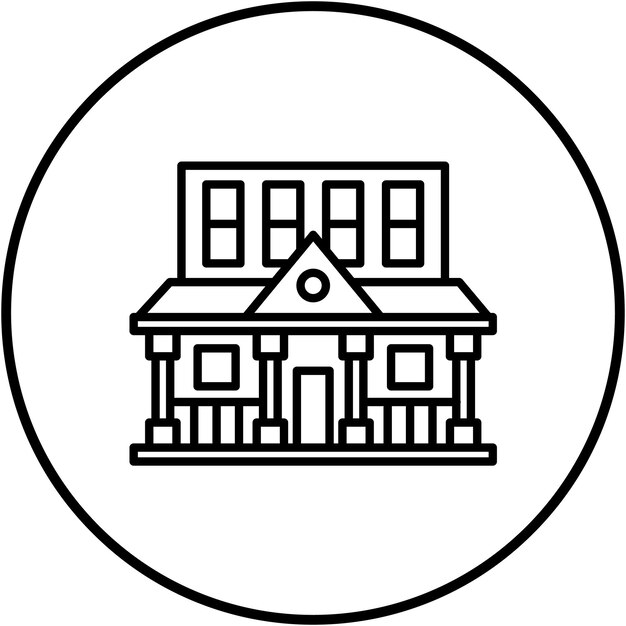 Imagen vectorial del icono de la villa Se puede utilizar para el tipo de casas