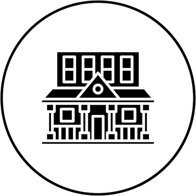 Imagen vectorial del icono de la villa Se puede utilizar para el tipo de casas