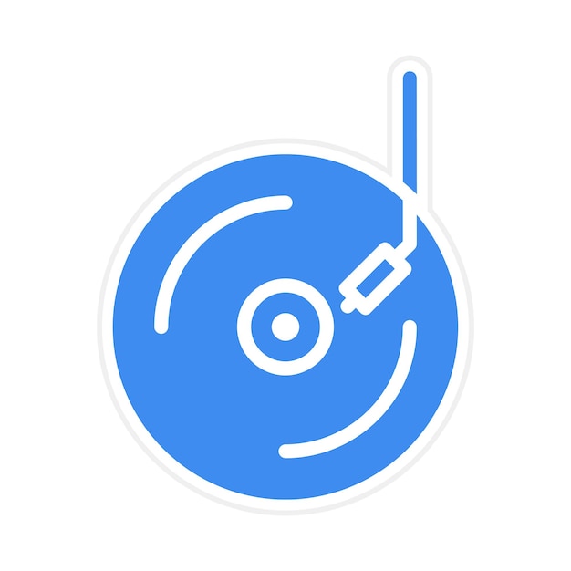 Imagen vectorial de icono de vinilo Puede utilizarse para el instrumento