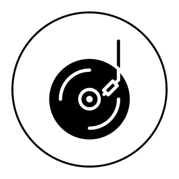 Imagen vectorial de icono de vinilo Puede utilizarse para el instrumento
