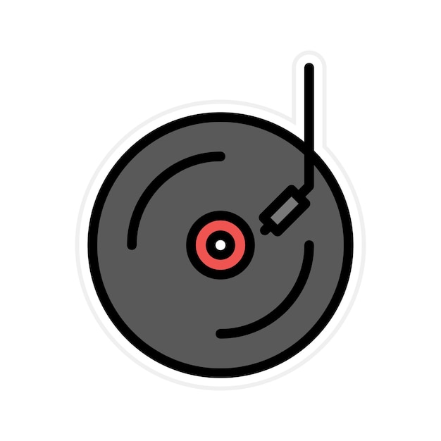 Imagen vectorial de icono de vinilo Puede utilizarse para el instrumento