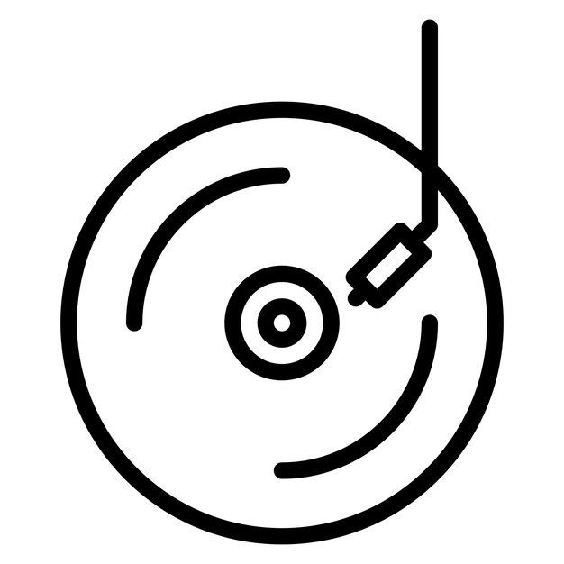Imagen vectorial de icono de vinilo Puede utilizarse para el instrumento