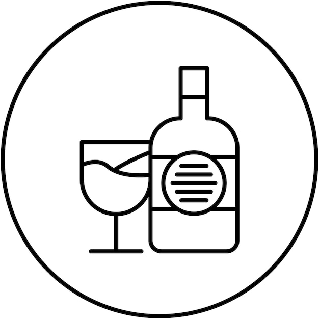 Imagen vectorial del icono del vino Se puede utilizar para la catering