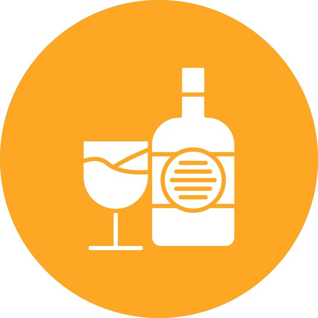 Imagen vectorial del icono del vino Se puede utilizar para la catering