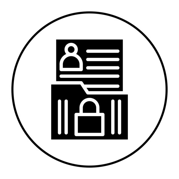 Imagen vectorial del icono de violación de datos personales Se puede utilizar para el cumplimiento y la regulación