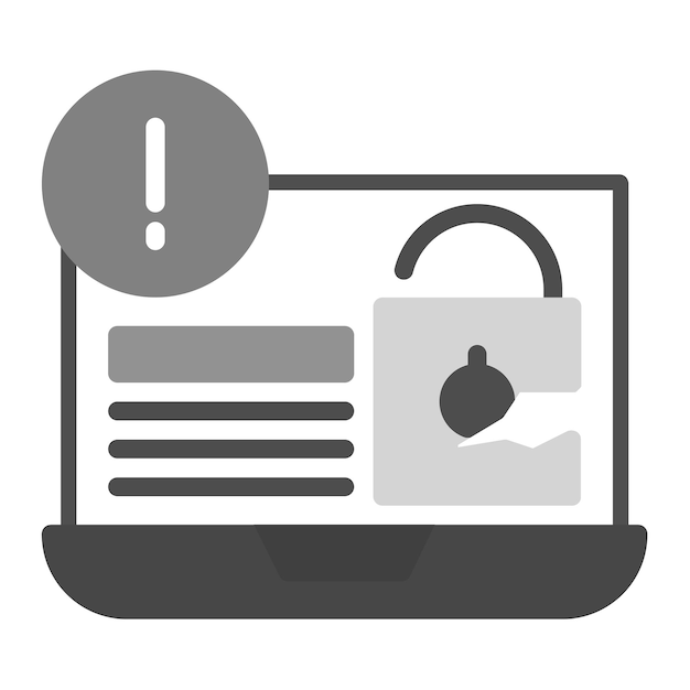 Imagen vectorial del icono de violación de seguridad Se puede utilizar para la gestión de riesgos