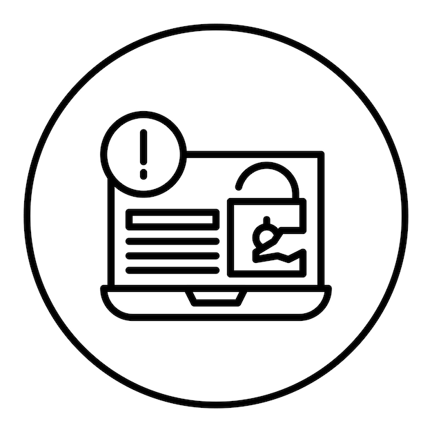 Imagen vectorial del icono de violación de seguridad Se puede utilizar para la gestión de riesgos