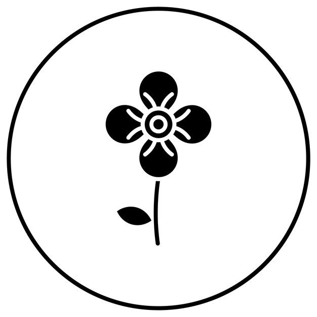 La imagen vectorial del icono violeta se puede utilizar para las flores